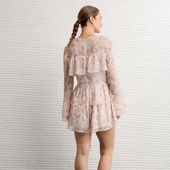 AE Long-Sleeve Ruffle Romper - Picture 2 of 6